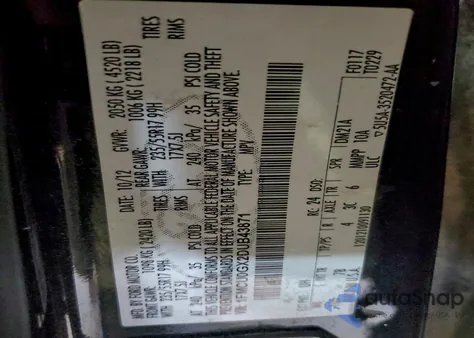 2013 Ford Escape Se from USA, damaged, VIN 1FMCU0GX2DUB43871